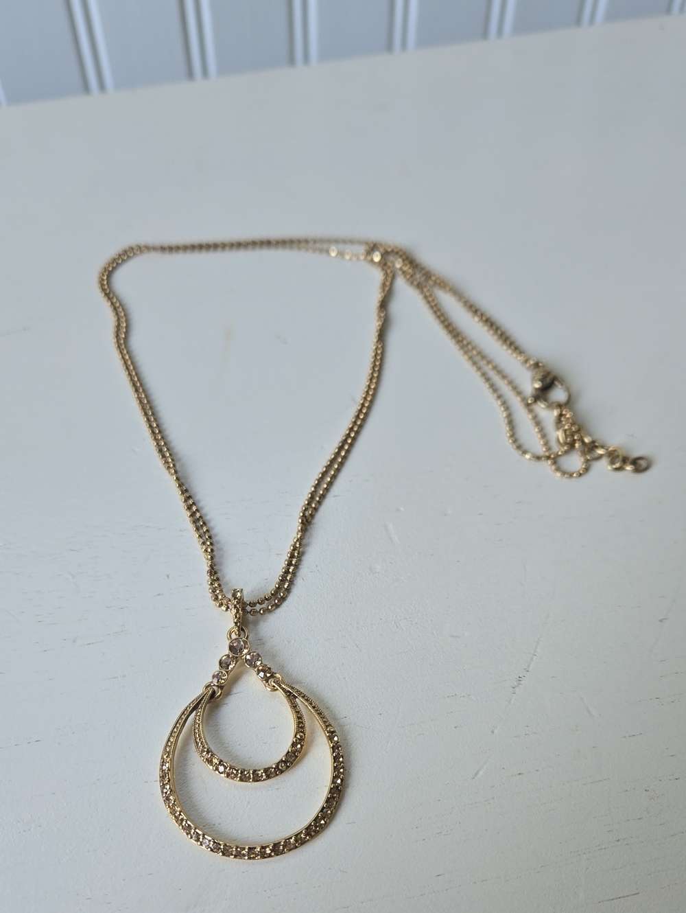 Monet Gold Double Hoop Pendant Necklace - Women's Jewelry